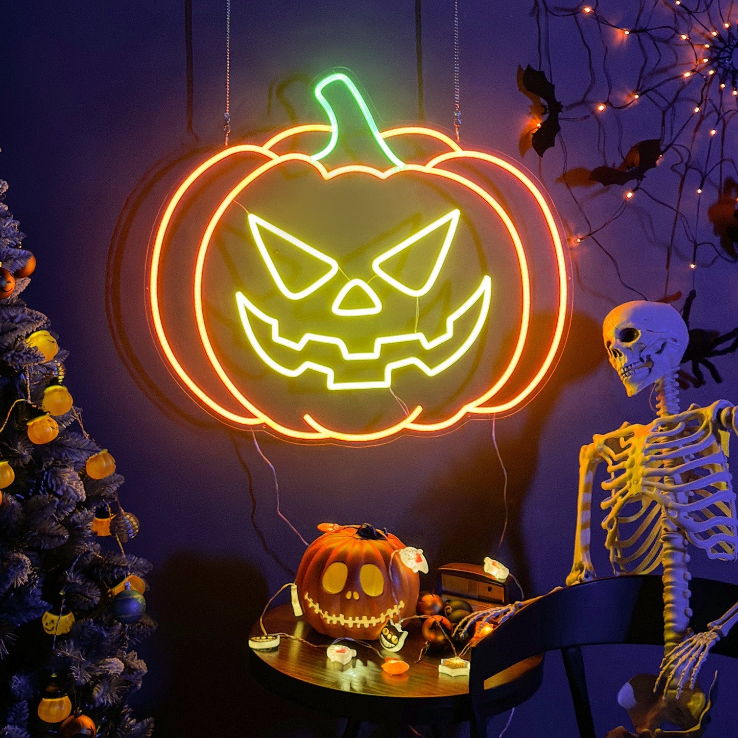 Halloween Pumpkin Neon Sign for Indoor