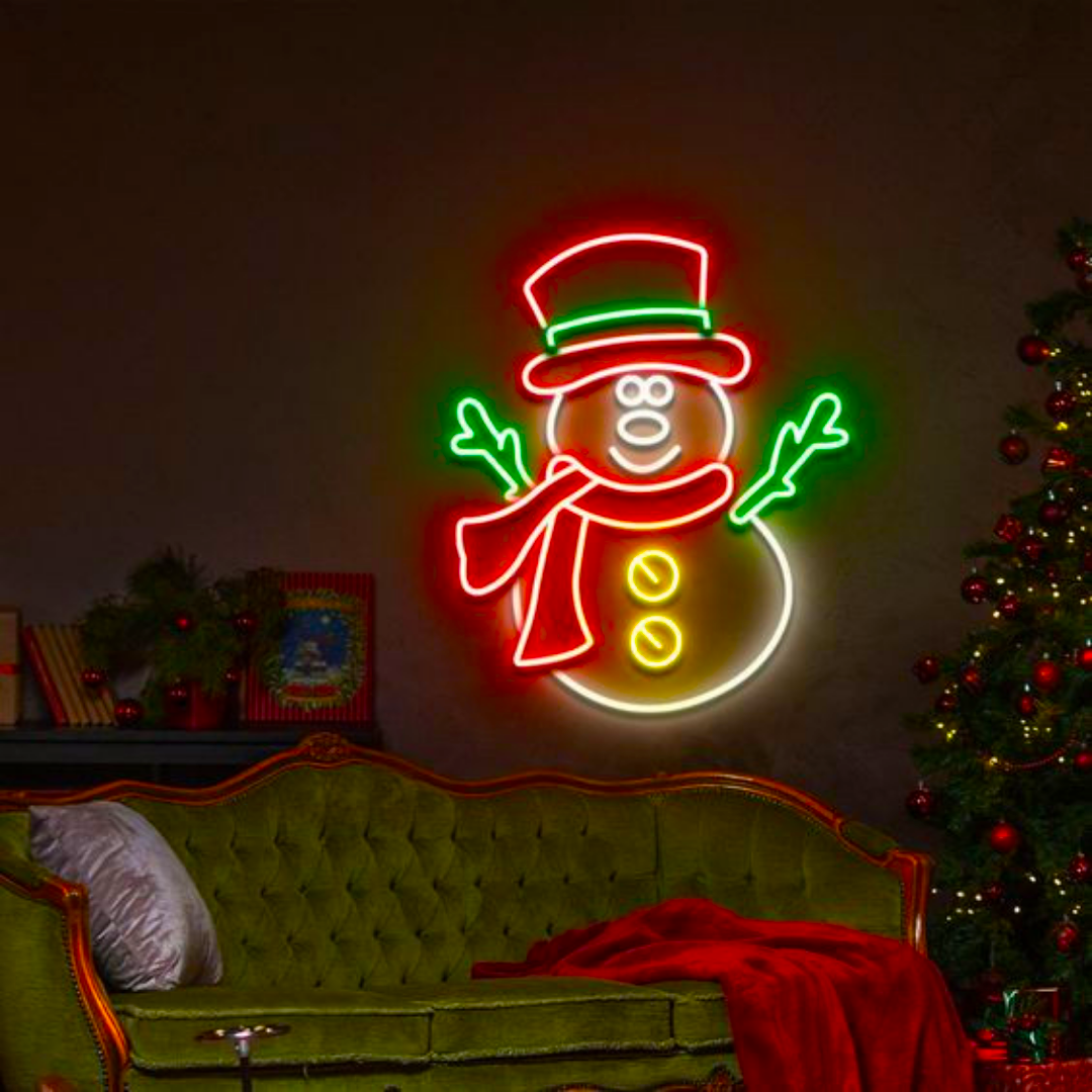 Snowman Christmas Neon Sign