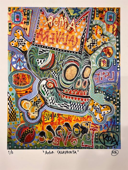 Amor Calaverita - Fine Art Print Intervention *Limited Edition* (CheetahBear ART x ROA)