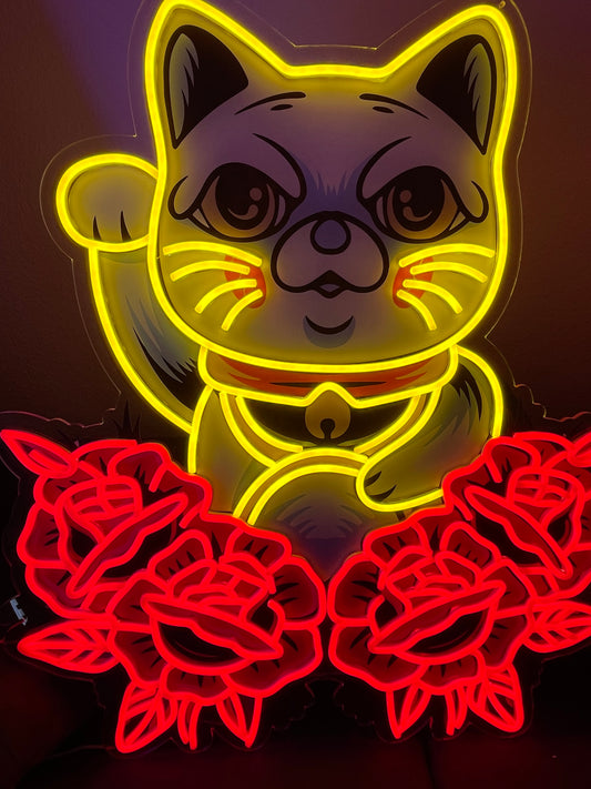 Manekineko - Lucky Cat Neon Art